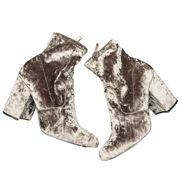 Steve Madden Gaze Crush velvet ankle booties size 9.5 ankle boot 4” heel - Picture 12 of 16